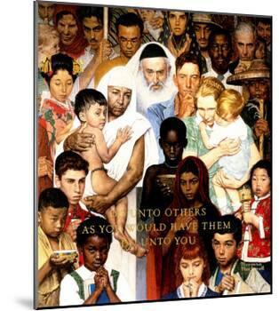 "Golden Rule" (Do unto others), April 1,1961-Norman Rockwell-Mounted Giclee Print