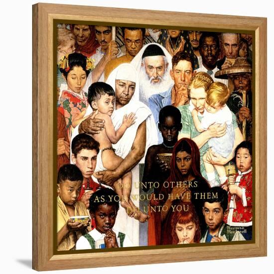 "Golden Rule" (Do unto others), April 1,1961-Norman Rockwell-Framed Premier Image Canvas