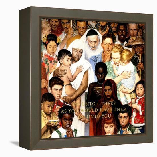 "Golden Rule" (Do unto others), April 1,1961-Norman Rockwell-Framed Premier Image Canvas