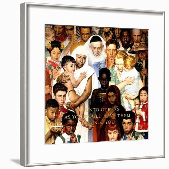 "Golden Rule" (Do unto others), April 1,1961-Norman Rockwell-Framed Giclee Print