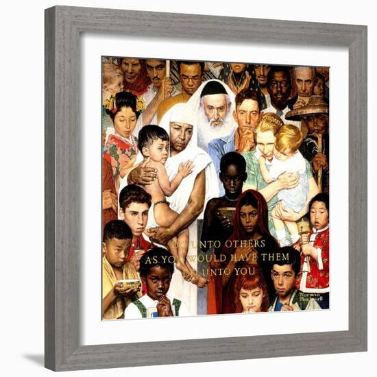 "Golden Rule" (Do unto others), April 1,1961-Norman Rockwell-Framed Giclee Print