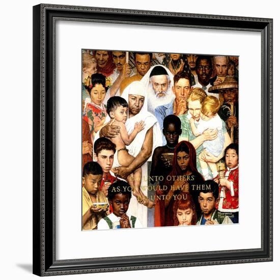 "Golden Rule" (Do unto others), April 1,1961-Norman Rockwell-Framed Giclee Print