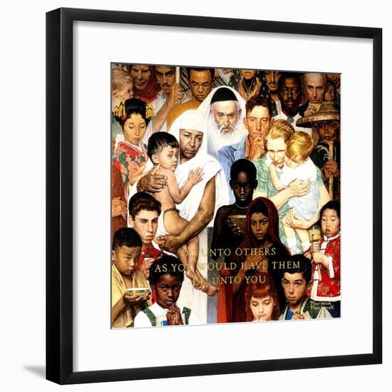 "Golden Rule" (Do unto others), April 1,1961-Norman Rockwell-Framed Giclee Print