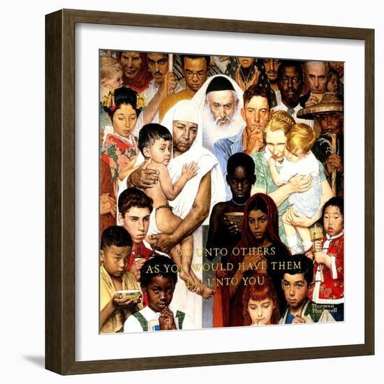 "Golden Rule" (Do unto others), April 1,1961-Norman Rockwell-Framed Giclee Print