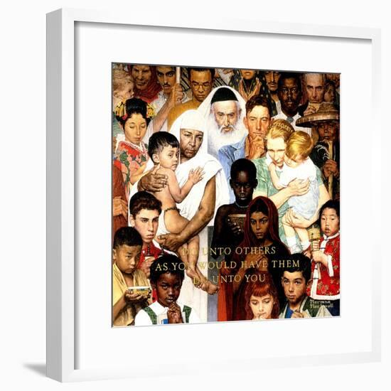 "Golden Rule" (Do unto others), April 1,1961-Norman Rockwell-Framed Giclee Print