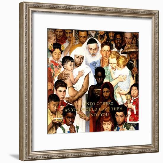 "Golden Rule" (Do unto others), April 1,1961-Norman Rockwell-Framed Giclee Print