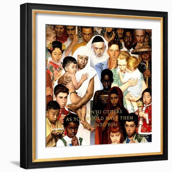 "Golden Rule" (Do unto others), April 1,1961-Norman Rockwell-Framed Giclee Print