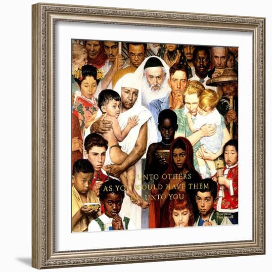 "Golden Rule" (Do unto others), April 1,1961-Norman Rockwell-Framed Premium Giclee Print