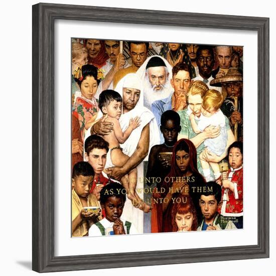 "Golden Rule" (Do unto others), April 1,1961-Norman Rockwell-Framed Premium Giclee Print