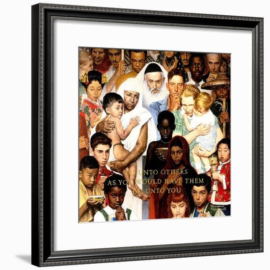 "Golden Rule" (Do unto others), April 1,1961-Norman Rockwell-Framed Premium Giclee Print