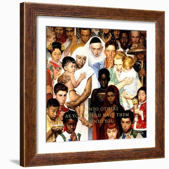 "Golden Rule" (Do unto others), April 1,1961-Norman Rockwell-Framed Premium Giclee Print