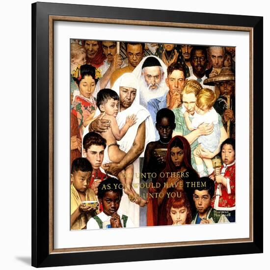 "Golden Rule" (Do unto others), April 1,1961-Norman Rockwell-Framed Premium Giclee Print