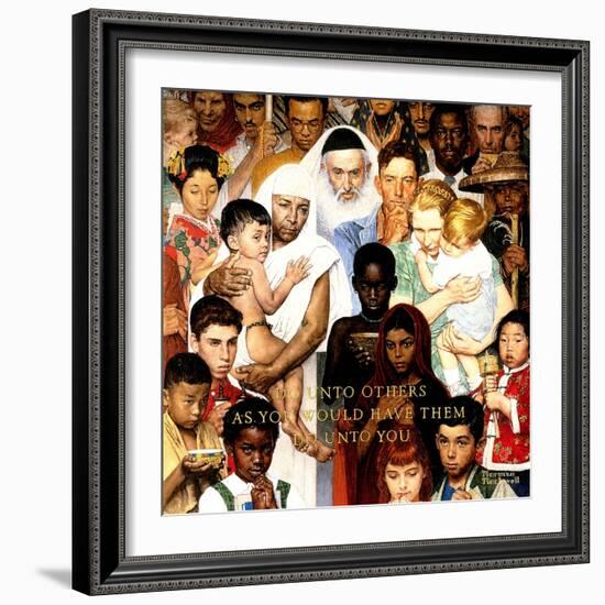 "Golden Rule" (Do unto others), April 1,1961-Norman Rockwell-Framed Premium Giclee Print