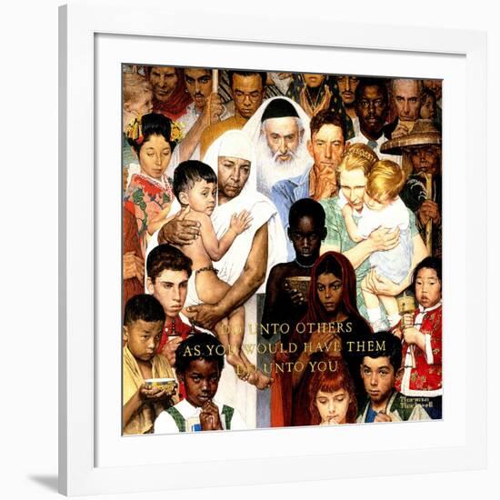 "Golden Rule" (Do unto others), April 1,1961-Norman Rockwell-Framed Giclee Print