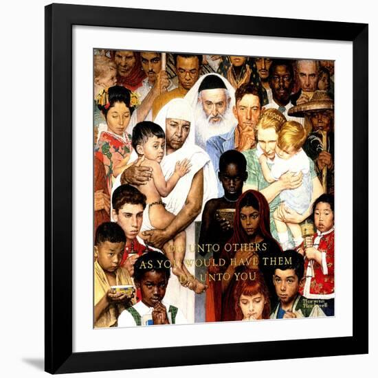 "Golden Rule" (Do unto others), April 1,1961-Norman Rockwell-Framed Giclee Print