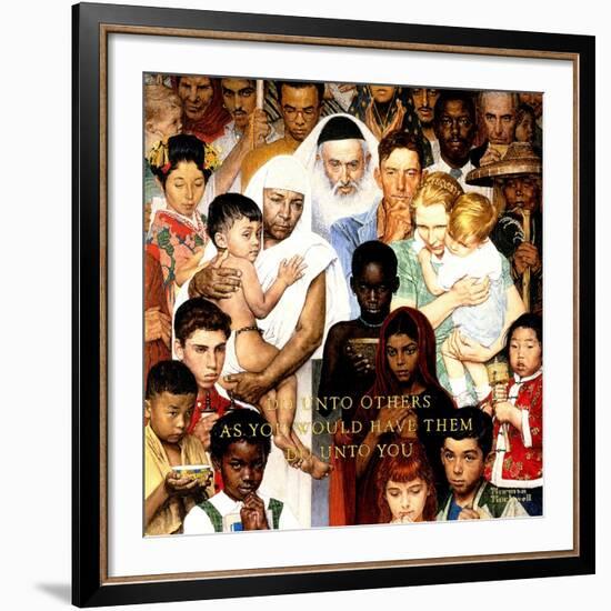 "Golden Rule" (Do unto others), April 1,1961-Norman Rockwell-Framed Giclee Print
