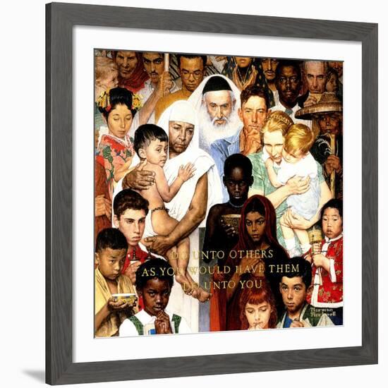 "Golden Rule" (Do unto others), April 1,1961-Norman Rockwell-Framed Giclee Print