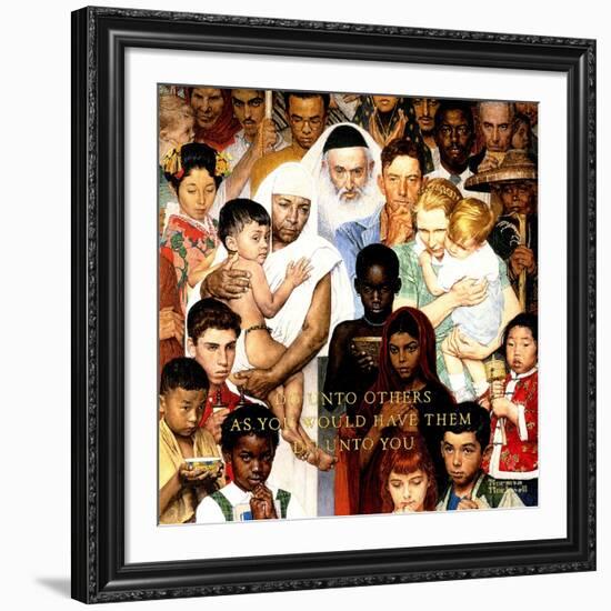 "Golden Rule" (Do unto others), April 1,1961-Norman Rockwell-Framed Giclee Print