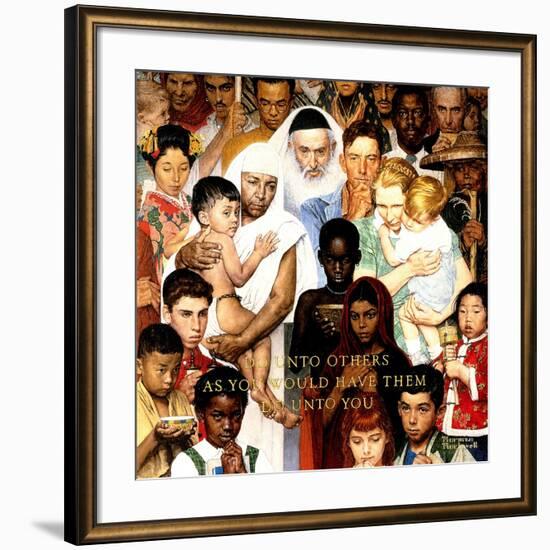 "Golden Rule" (Do unto others), April 1,1961-Norman Rockwell-Framed Premium Giclee Print