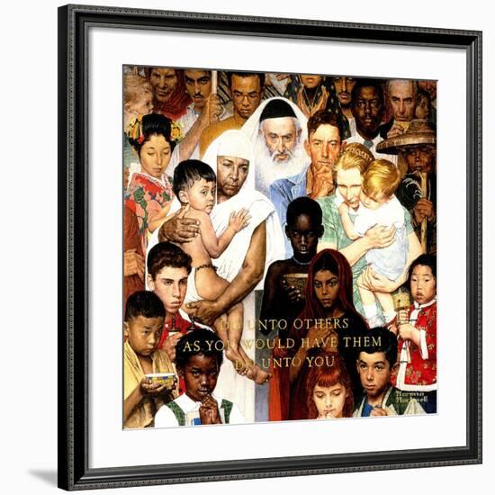 "Golden Rule" (Do unto others), April 1,1961-Norman Rockwell-Framed Premium Giclee Print