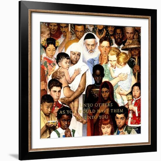 "Golden Rule" (Do unto others), April 1,1961-Norman Rockwell-Framed Premium Giclee Print