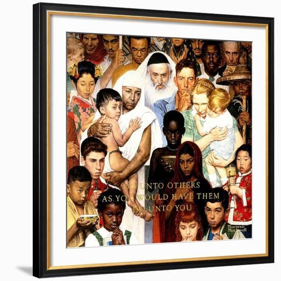 "Golden Rule" (Do unto others), April 1,1961-Norman Rockwell-Framed Premium Giclee Print