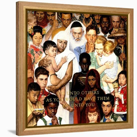 "Golden Rule" (Do unto others), April 1,1961-Norman Rockwell-Framed Premier Image Canvas