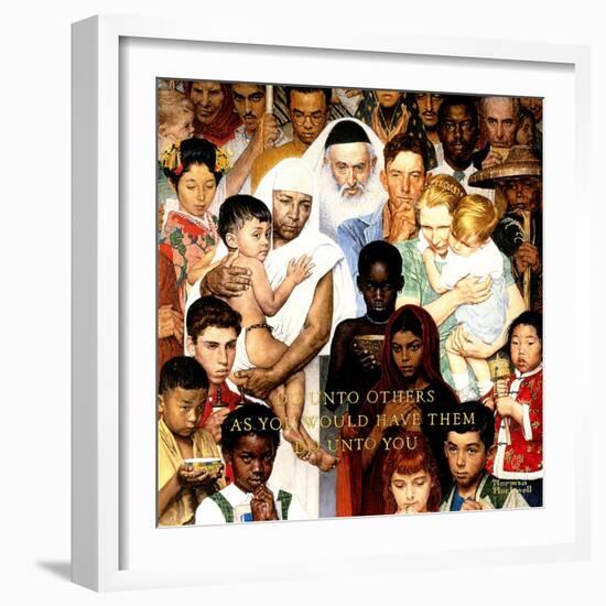 "Golden Rule" (Do unto others), April 1,1961-Norman Rockwell-Framed Giclee Print