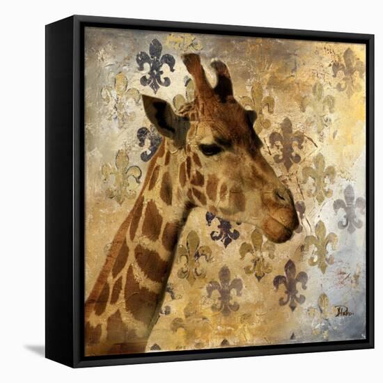 Golden Safari III (Giraffe)-Patricia Pinto-Framed Stretched Canvas