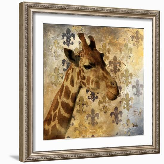 Golden Safari III (Giraffe)-Patricia Pinto-Framed Art Print