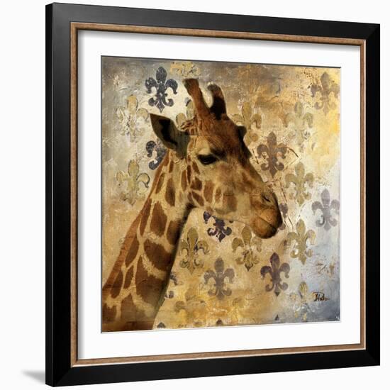 Golden Safari III (Giraffe)-Patricia Pinto-Framed Art Print