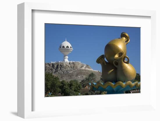 Golden Sculpture on Road Roundabout and Incense Burner (Riyam Monument), Muscat, Oman, Middle East-Rolf Richardson-Framed Photographic Print