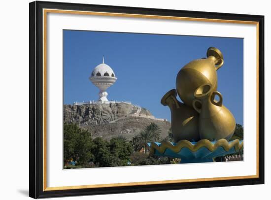 Golden Sculpture on Road Roundabout and Incense Burner (Riyam Monument), Muscat, Oman, Middle East-Rolf Richardson-Framed Photographic Print