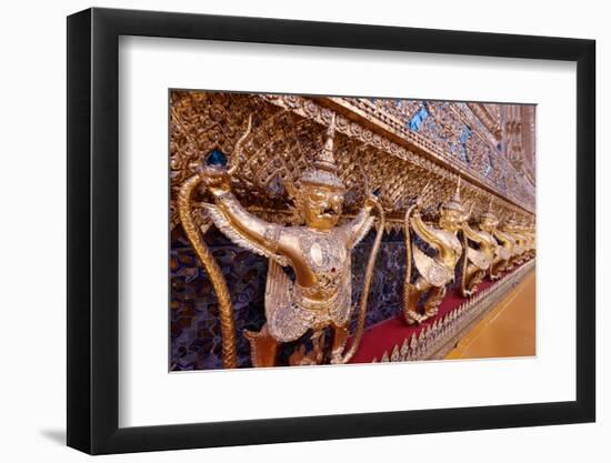 Golden sculptures of Garuda and Naga, Wat Phra Kaew (Temple of the Emerald Buddha), Bangkok-Godong-Framed Photographic Print