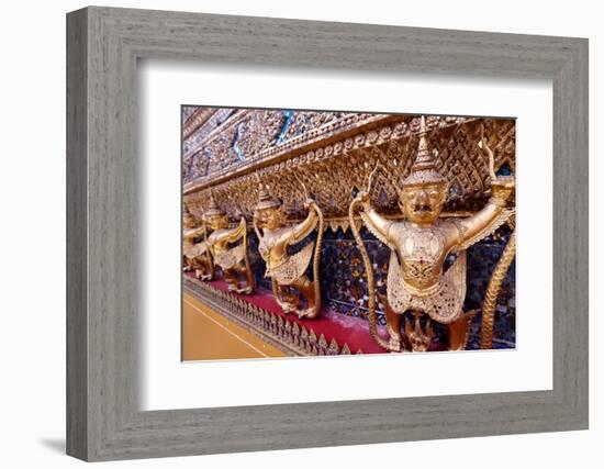 Golden sculptures of Garuda and Naga, Wat Phra Kaew (Temple of the Emerald Buddha), Bangkok-Godong-Framed Photographic Print