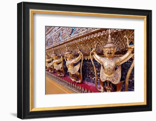 Golden sculptures of Garuda and Naga, Wat Phra Kaew (Temple of the Emerald Buddha), Bangkok-Godong-Framed Photographic Print