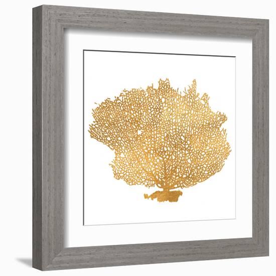 Golden Sea Fan I (gold foil)-Jairo Rodriguez-Framed Art Print