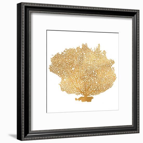 Golden Sea Fan I (gold foil)-Jairo Rodriguez-Framed Art Print