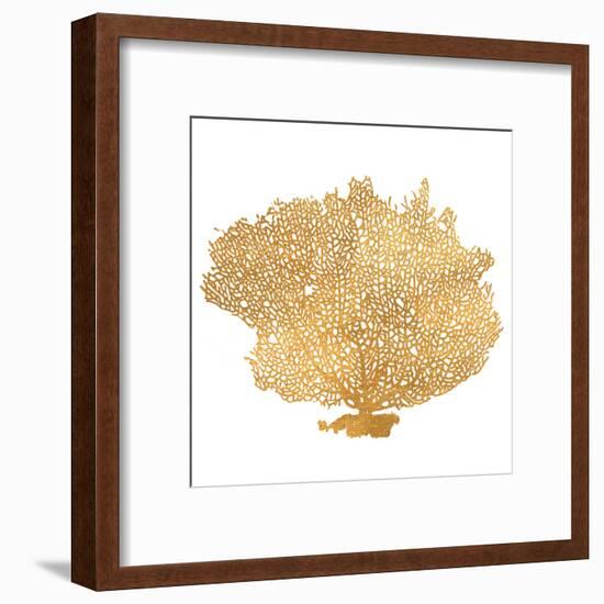 Golden Sea Fan I (gold foil)-Jairo Rodriguez-Framed Art Print