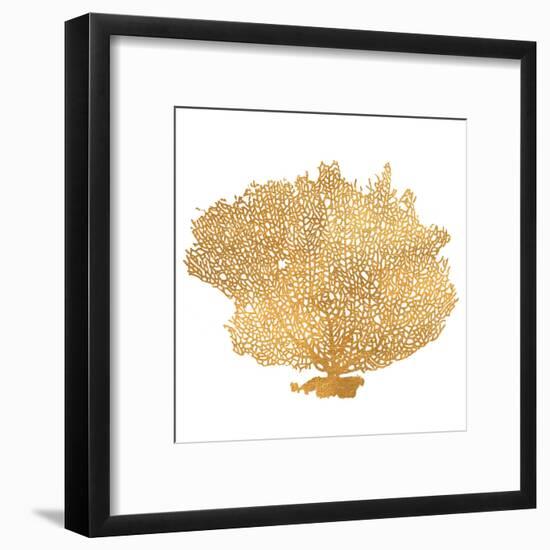 Golden Sea Fan I (gold foil)-Jairo Rodriguez-Framed Art Print