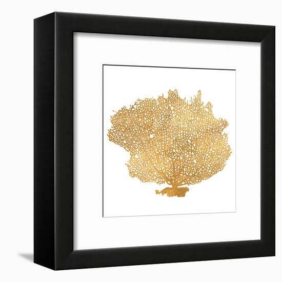 Golden Sea Fan I (gold foil)-Jairo Rodriguez-Framed Art Print