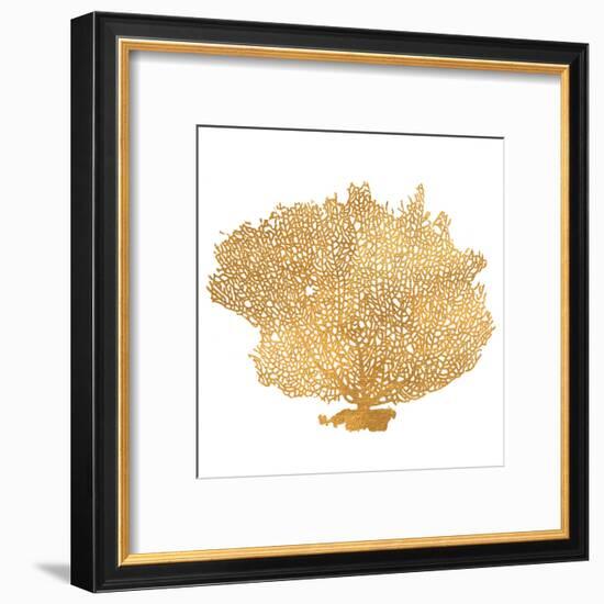 Golden Sea Fan I (gold foil)-Jairo Rodriguez-Framed Art Print