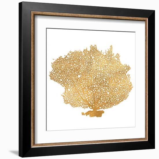 Golden Sea Fan I (gold foil)-Jairo Rodriguez-Framed Art Print