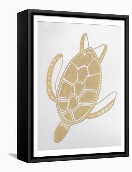 Golden Sea Turtle-Pam Varacek-Framed Stretched Canvas