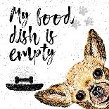 Go Home and Feed Your Dog. Sign with Cute Smiling but Hungry Dog. Motivational Lettering on Texture-Golden Shrimp-Framed Art Print