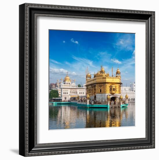 Golden Sikh Gurdwara Temple-null-Framed Art Print