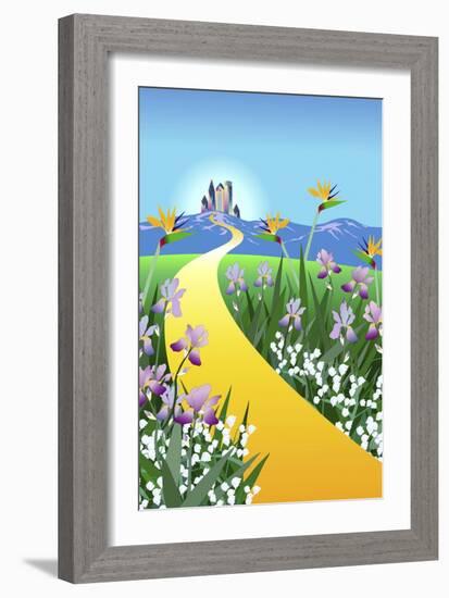 Golden Street-Linda Braucht-Framed Giclee Print