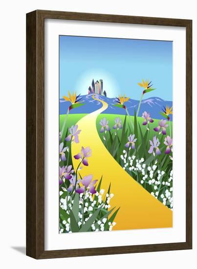 Golden Street-Linda Braucht-Framed Giclee Print