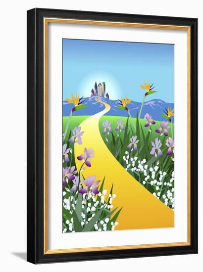 Golden Street-Linda Braucht-Framed Giclee Print