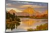 Golden Sunrise, Oxbow, Grand Teton National Park, Wyoming, USA-Michel Hersen-Mounted Photographic Print